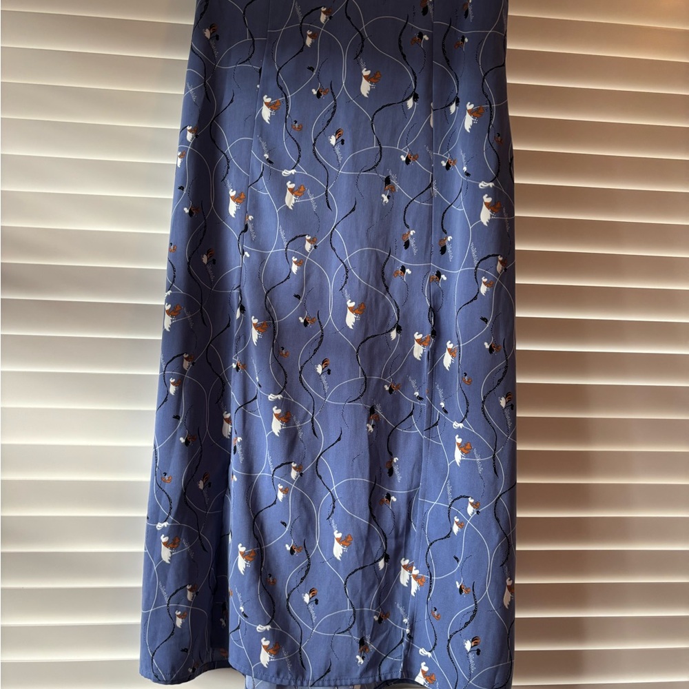 Vero Moda - Blue Patterned Women's Midi Skirt
